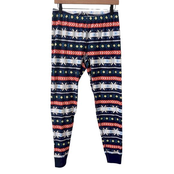 Hanna Andersson Adult Holiday Pajama Set Scandi Snowflake Fairisle Sz M - Picture 8 of 12